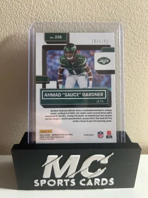 2022 Sauce Gardner Optic Orange Rated Rookie/199 back